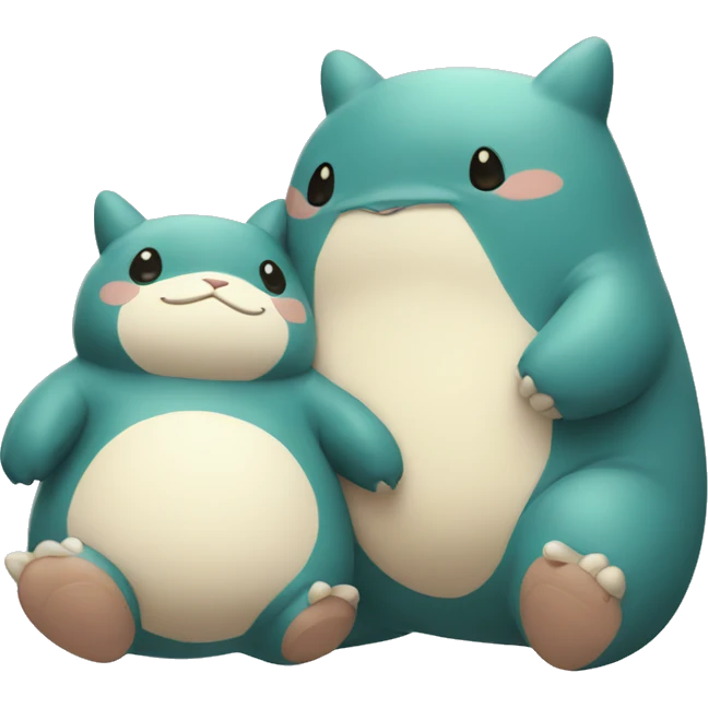 Easter bunny hugging snorlax emoji