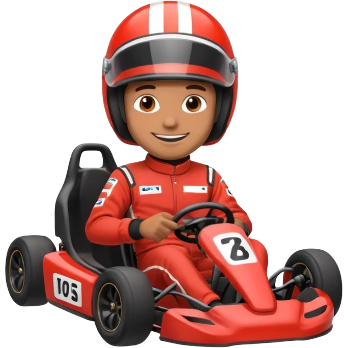 Brown man in gokart  emoji