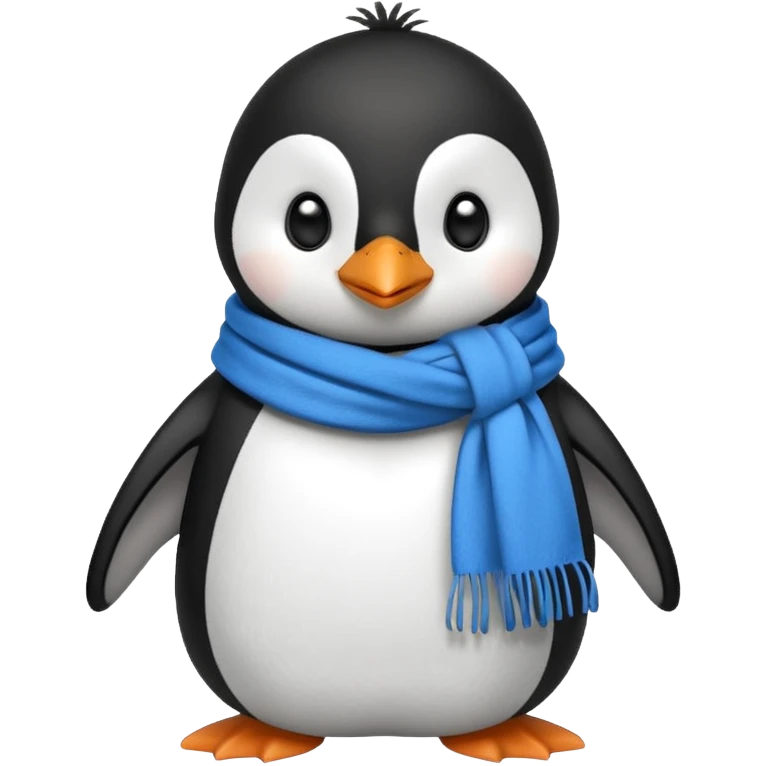 penguin with blue scarf  emoji