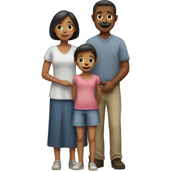 Girl, boy father and mother  emoji