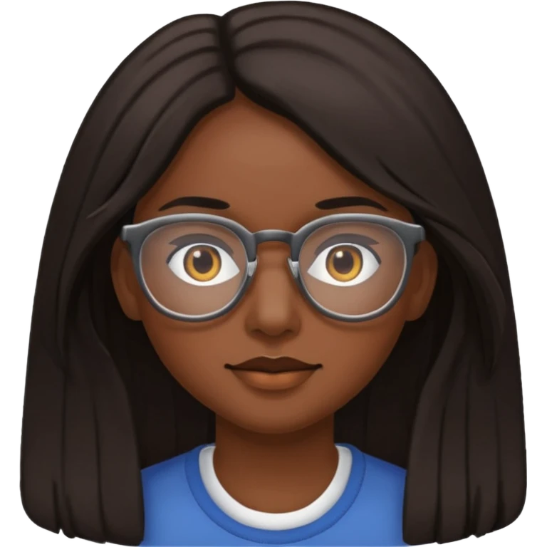 with long hair and darker with glasses emoji