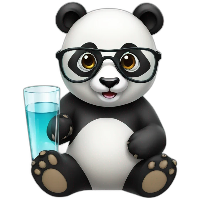 Panda with glass  emoji