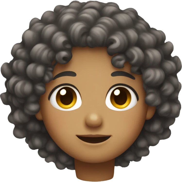 kawaii person with curly hair emoji