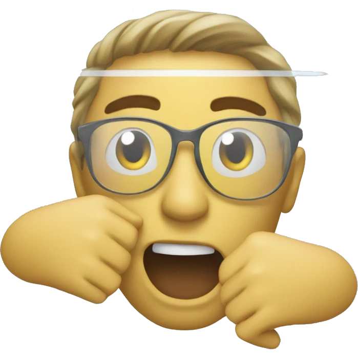 and finally tries to get it into the glass emoji