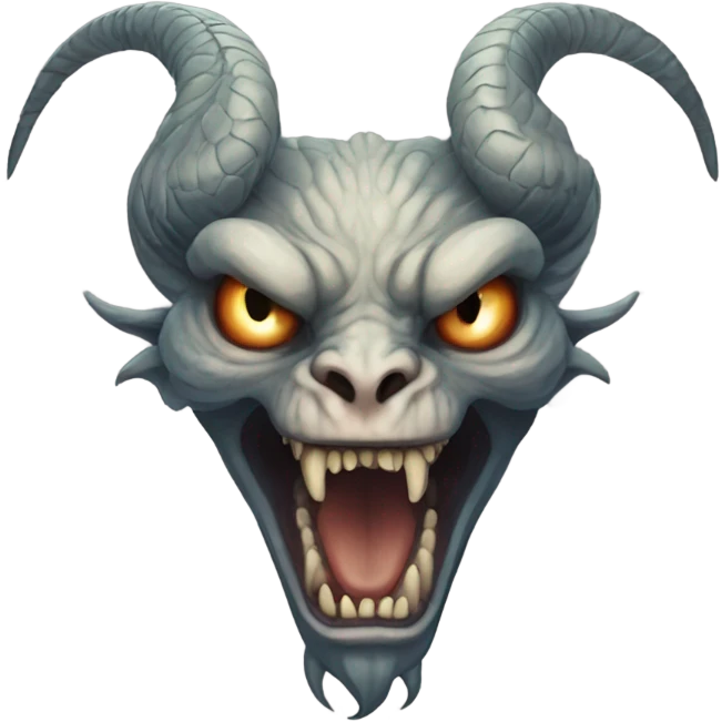 garuda snake demon who resembles a baphomet cat creature with fangs emoji