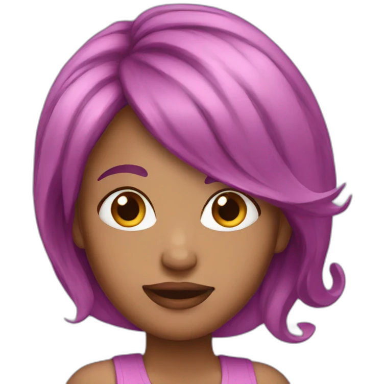 woman pink purple hair emoji