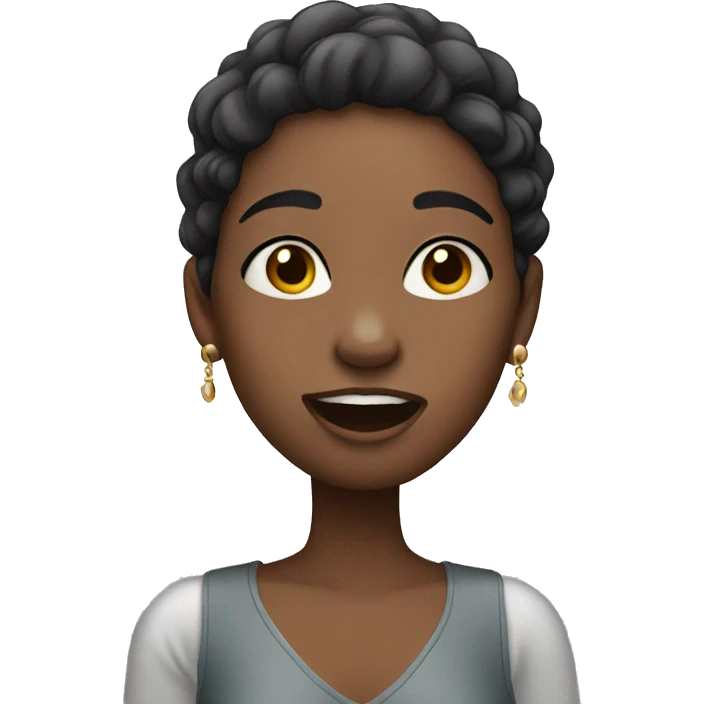Singing girl fair skin emoji