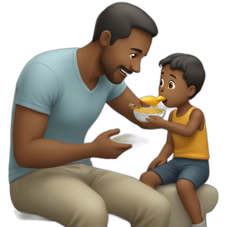 Man feeding a child emoji