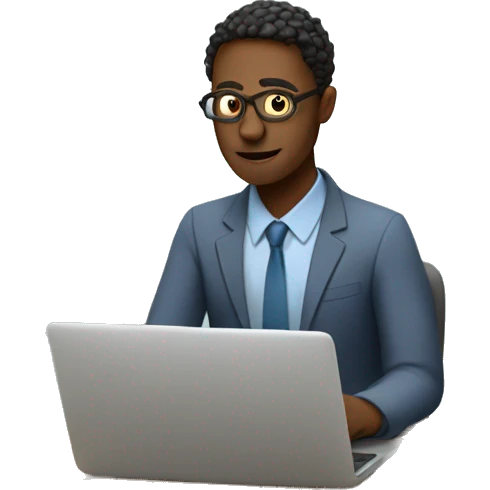 
it specialist is working on a laptop and sweating. emoji