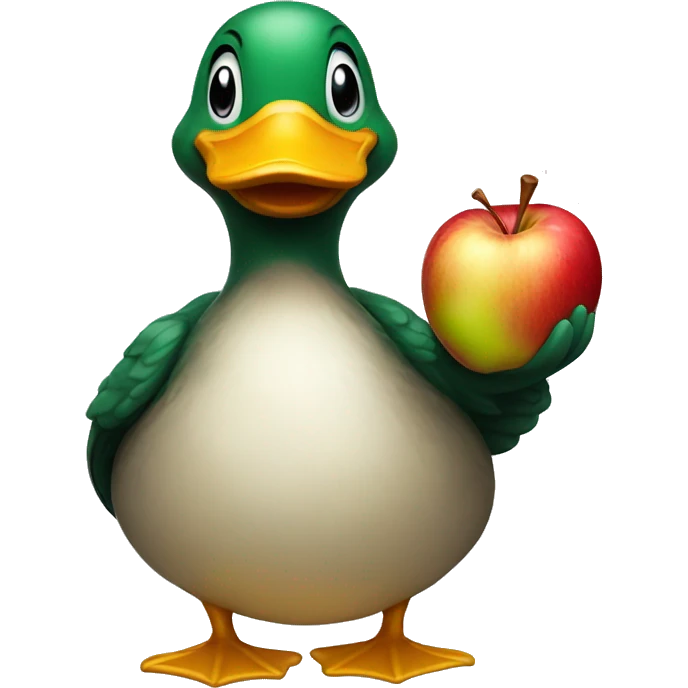 Duck holding apple emoji
