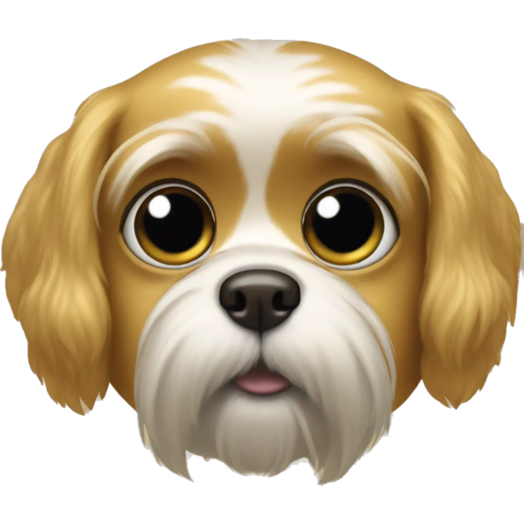 Gold shitzu with big eyes and small nose emoji