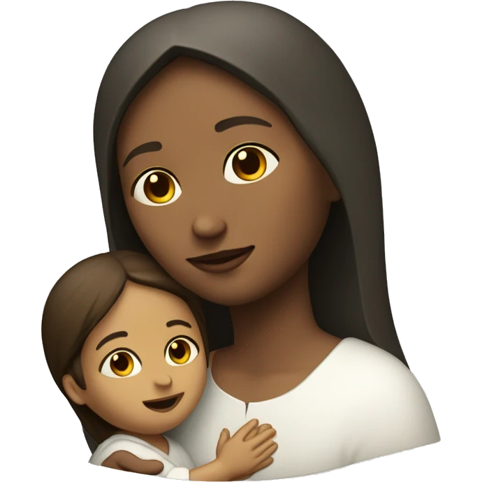 Maria mother of Jesus with Jesus in hands white skin emoji