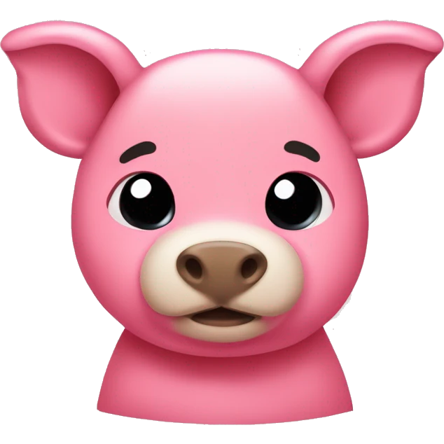 cerdo rosado con una playera roja emoji