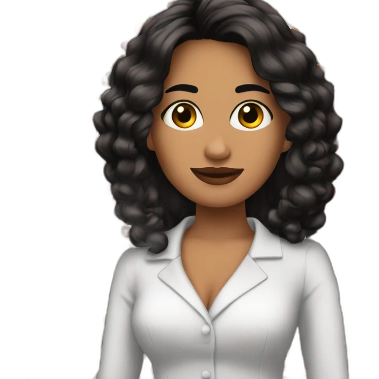Mujer sonrie cabello negro y rojo emoji