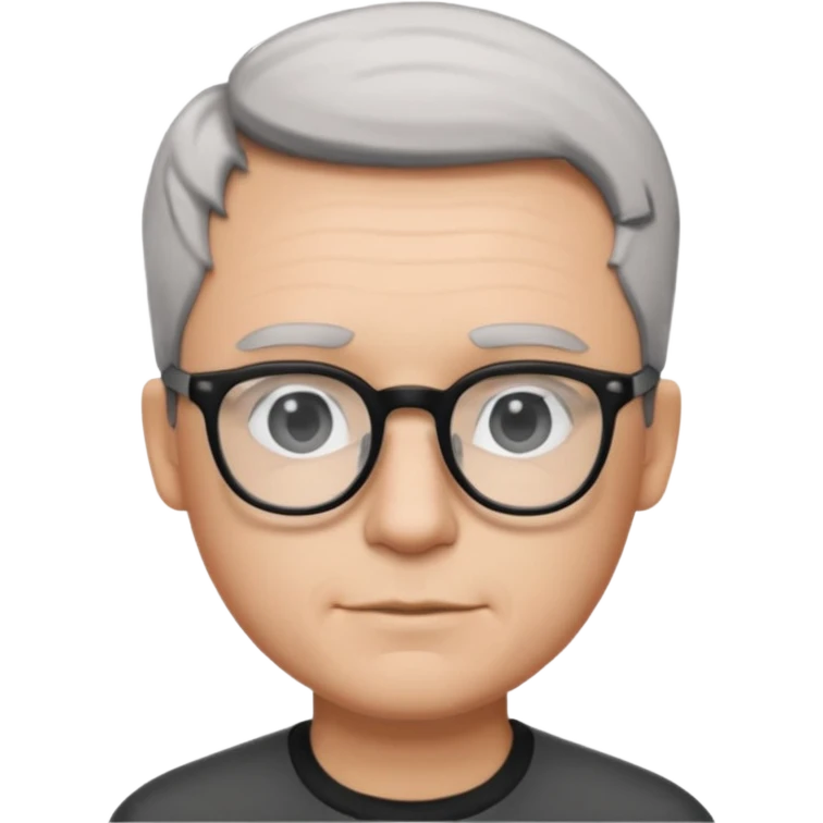 padre con gafas poco pello y color blanco y negro sin arujas emoji