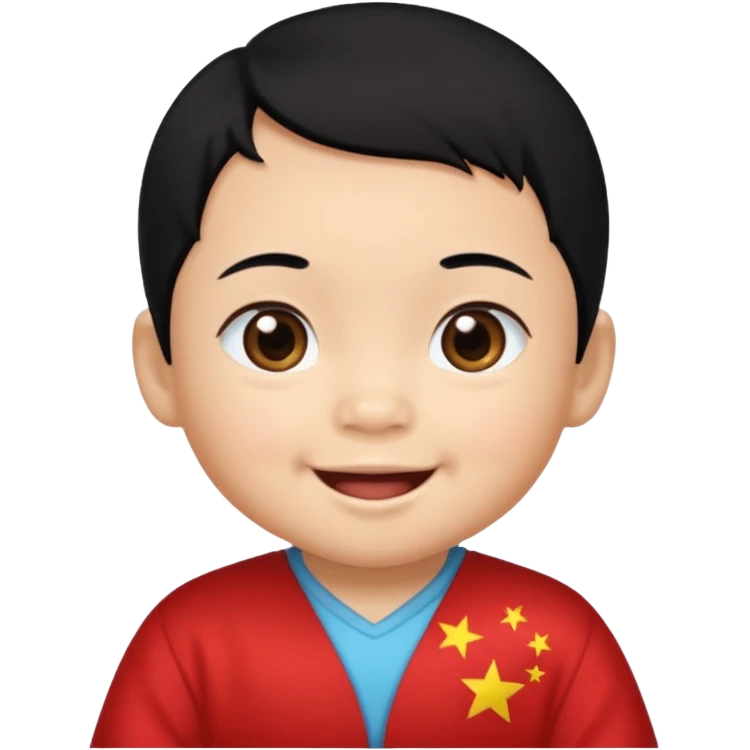 Chinese baby with black hair emoji