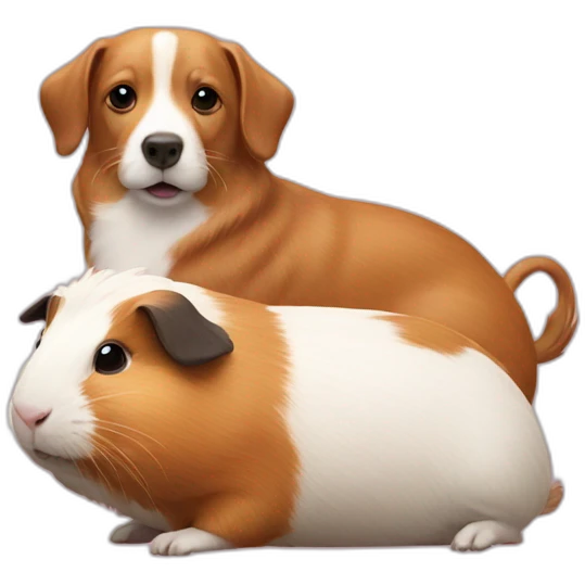 Dog on top of a Guinea pig emoji