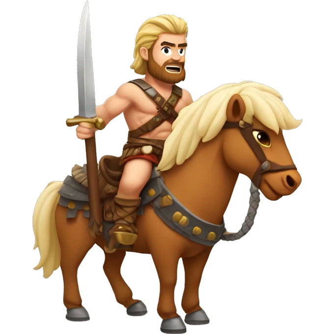 handsome barbarian riding cheet emoji