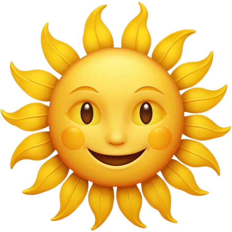 smiling sun emoji, simple and cheerful emoji