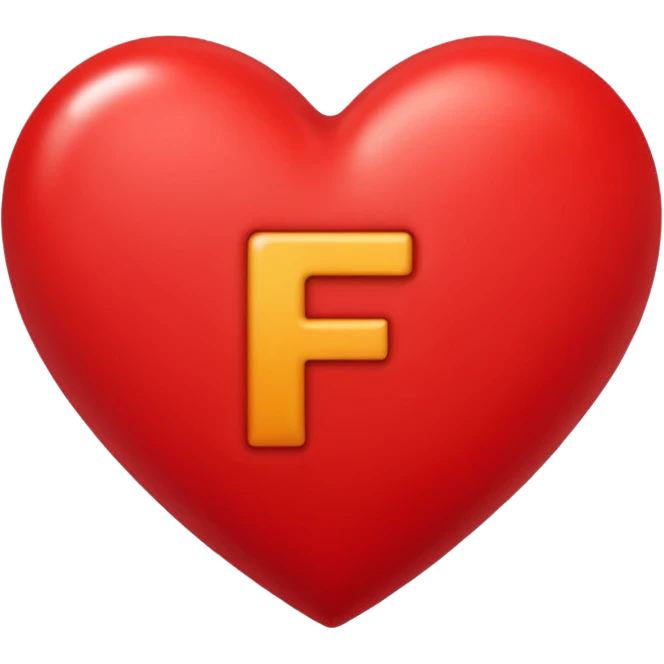 un corazon rojo con la letra f en el centro pero para un emoji emoji