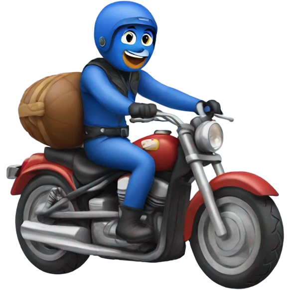 Blueberry riding a motorcycle  emoji