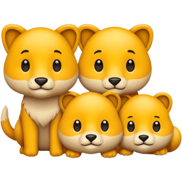 animal group with one male and two females emoji