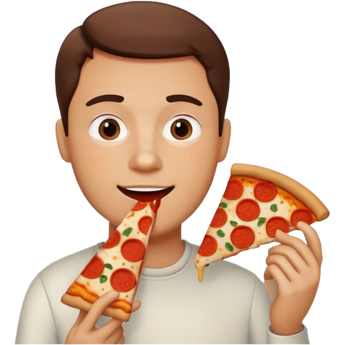 A man eating pizza  emoji