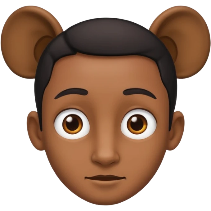 Make the ears a little smaller and black. No white on the face, only brown emoji