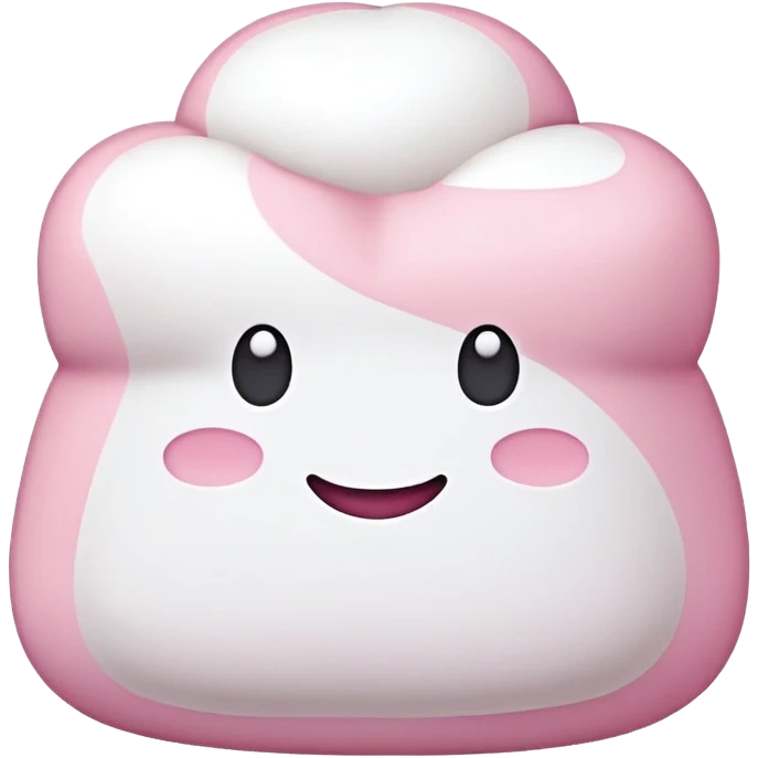A pink and white marshmallow  emoji