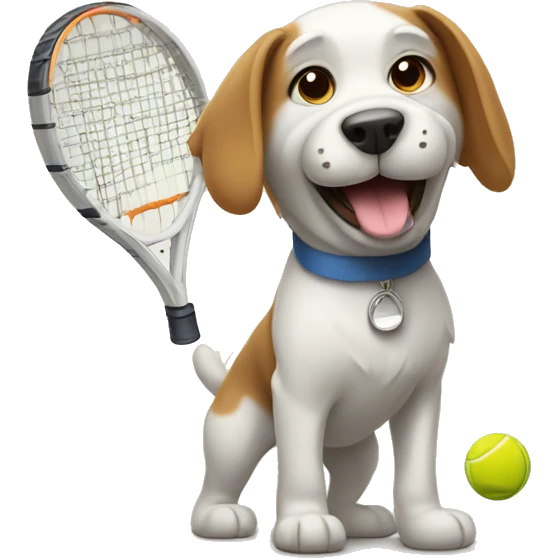 Dog playing tennis emoji