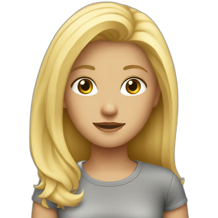 blonde girl in grey shirt emoji