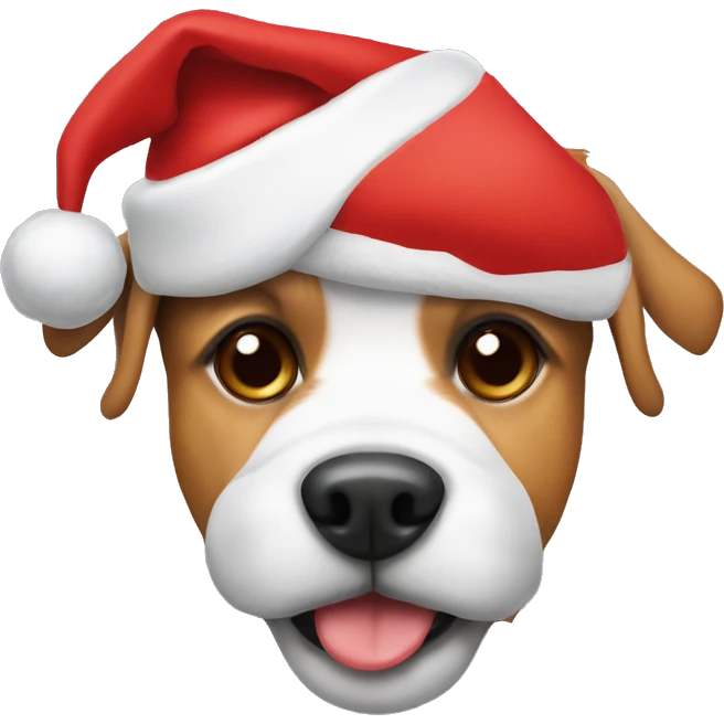 Dog with santa hat on emoji