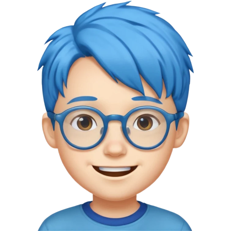 blue haired kid with glasses emoji