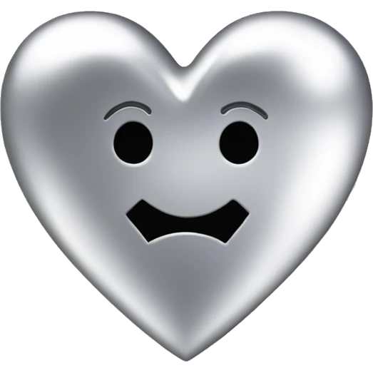silver chrome heart w sparkles emoji