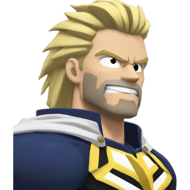 Allmight chauve avec barbe noir emoji