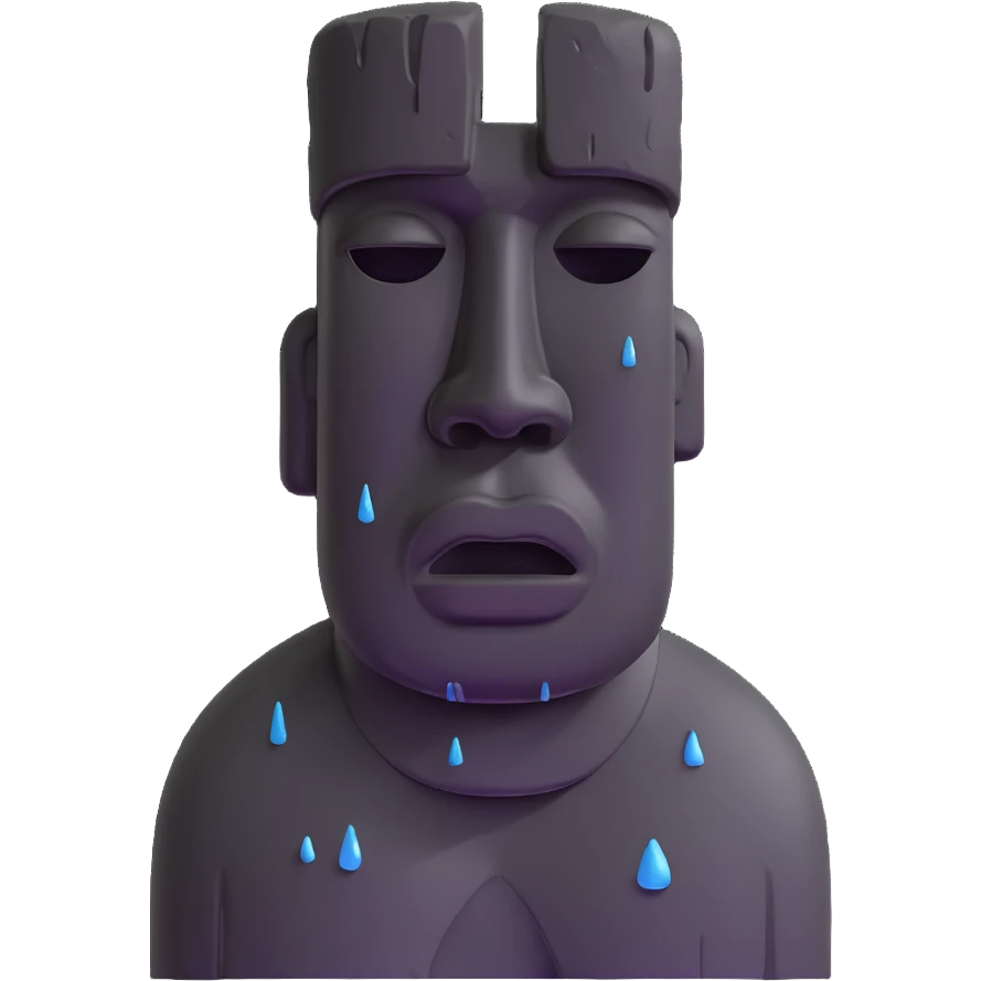 crying moai statue emoji
