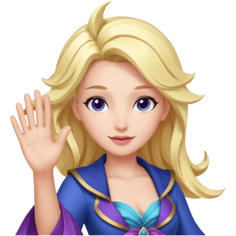 Эмодзи Серафина из лиги легенд машет рукой emoji