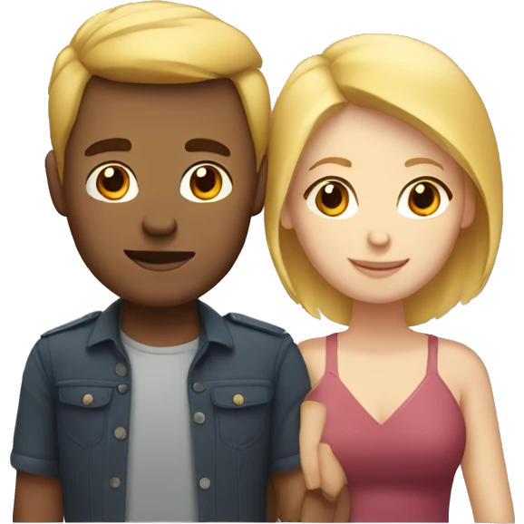 man with red short hair and blonde woman couple  emoji