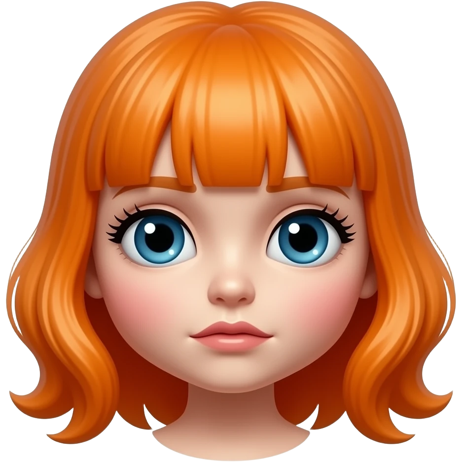 Doll with orange hair scary emoji