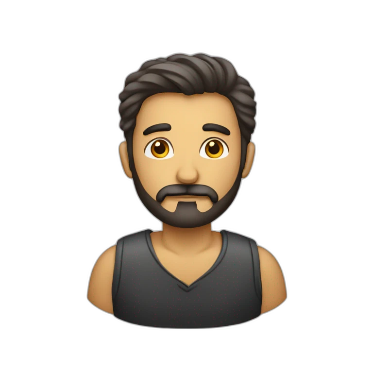 Hombre calvo con barba emoji