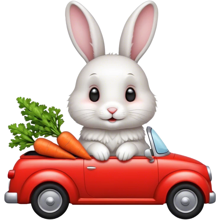 Rabbit with a car emoji