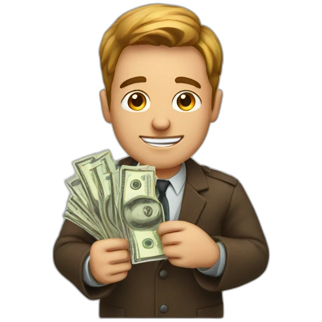 study guy wiht cash emoji