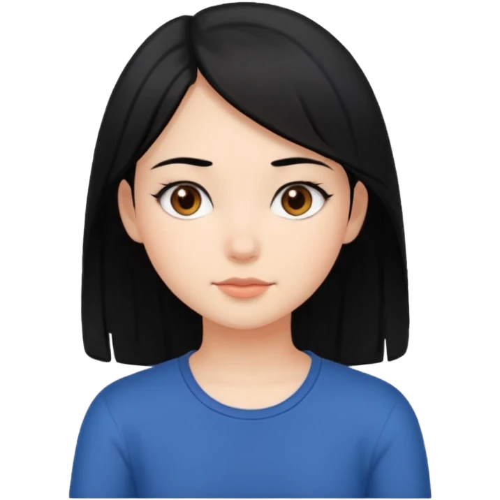 girl sitting black hair emoji