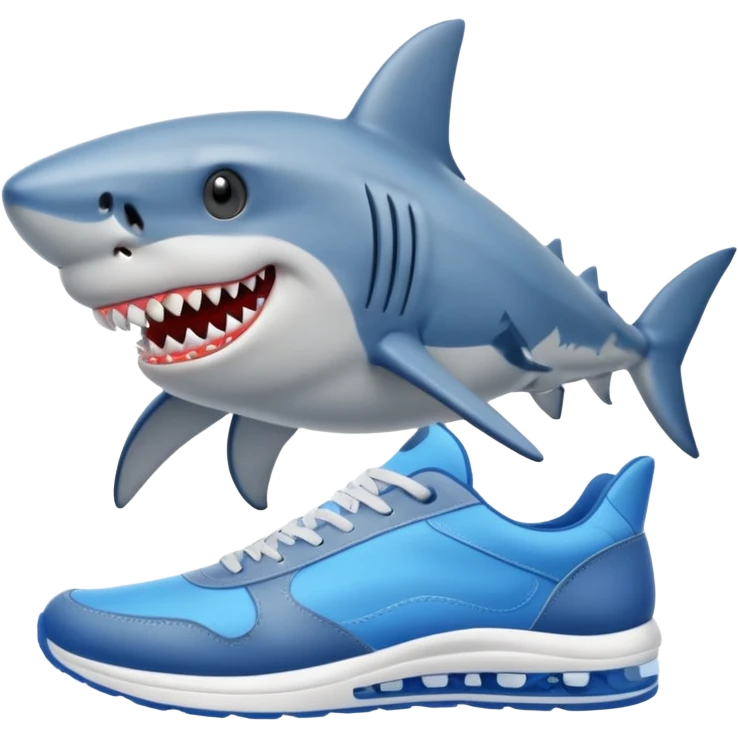 Shark with Blue sneakers emoji