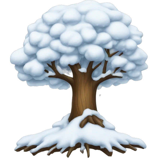 tree covered in snow emoji
