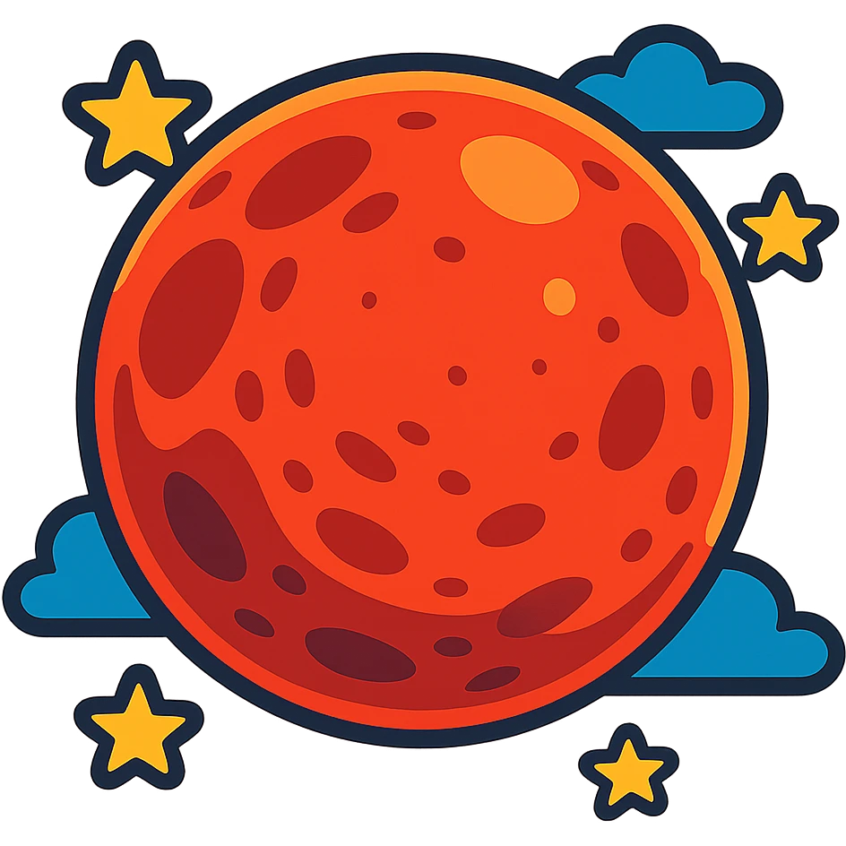blood moon in vibrant toon cartoon style emoji
