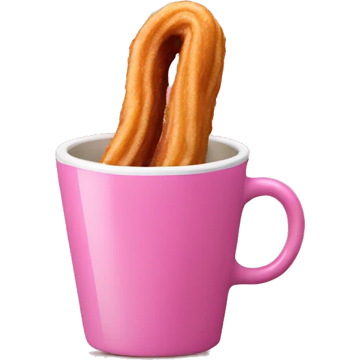 Churro inside a pink cup emoji