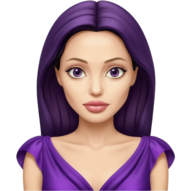 Angelina Jolie, purple dress emoji