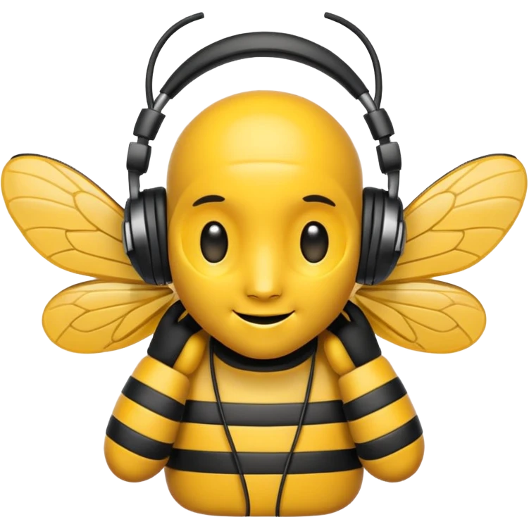 DJ bee with headphones emoji