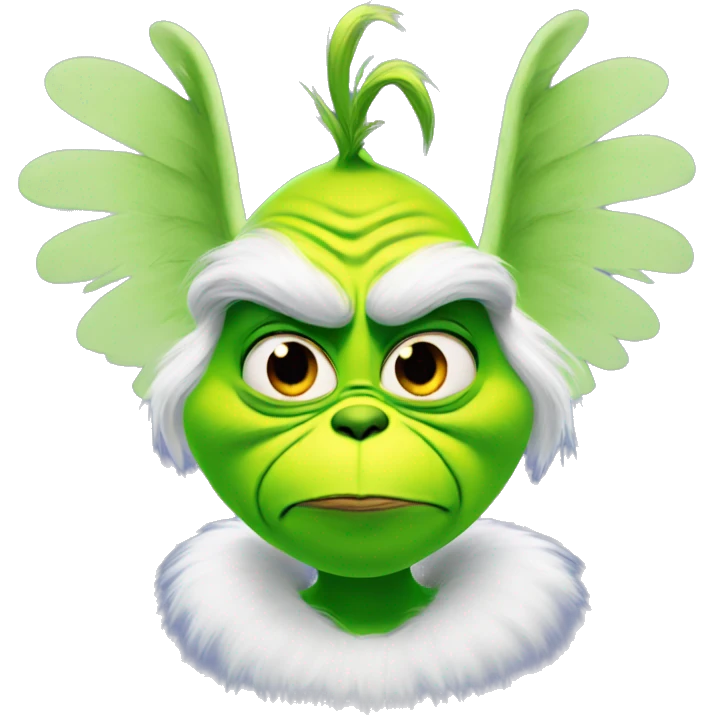 The grinch wearing wings emoji